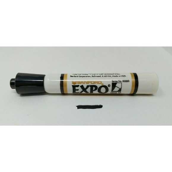 EXPO Dry-Erase Markers Sanford Potent Ketone 83000 VTG Made in USA Black Chisel - Picture 1 of 7